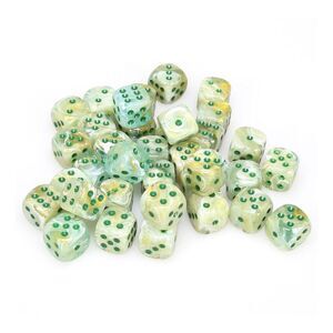 Chessex Marble Green/dark green 12mm d6 Dice Block (36 Dice)
